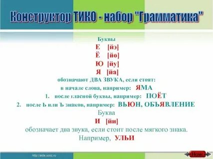 Буква ю имеет два звука