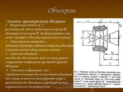 Оптическая характеристика объектива фотоаппарата 9