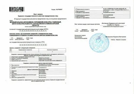 Лист записи о регистрации индивидуального предпринимателя