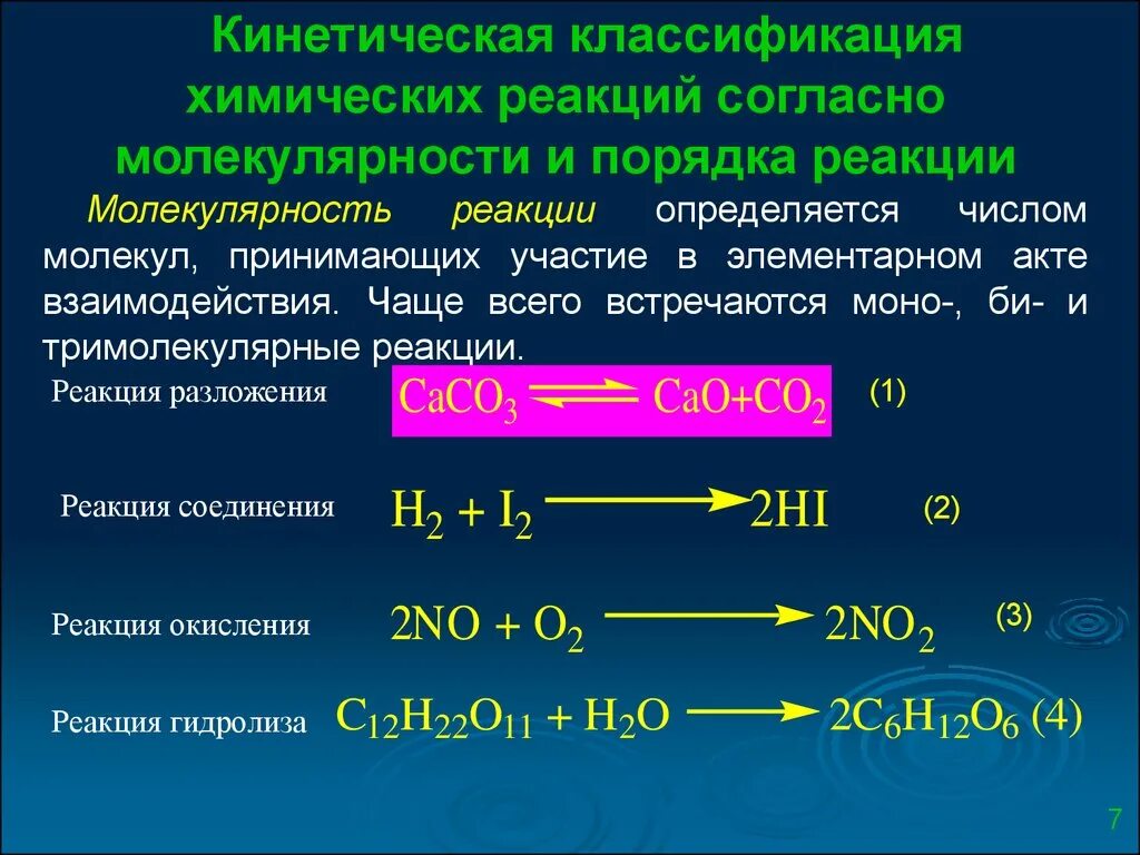 Общий порядок элементарной химической реакции. Химия кинетический порядок реакции это. Классификация химических реакций в кинетике по молекулярности. Кинетическая классификация реакций.