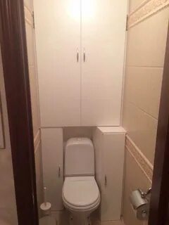 Дизайн туалета со шкафчиками