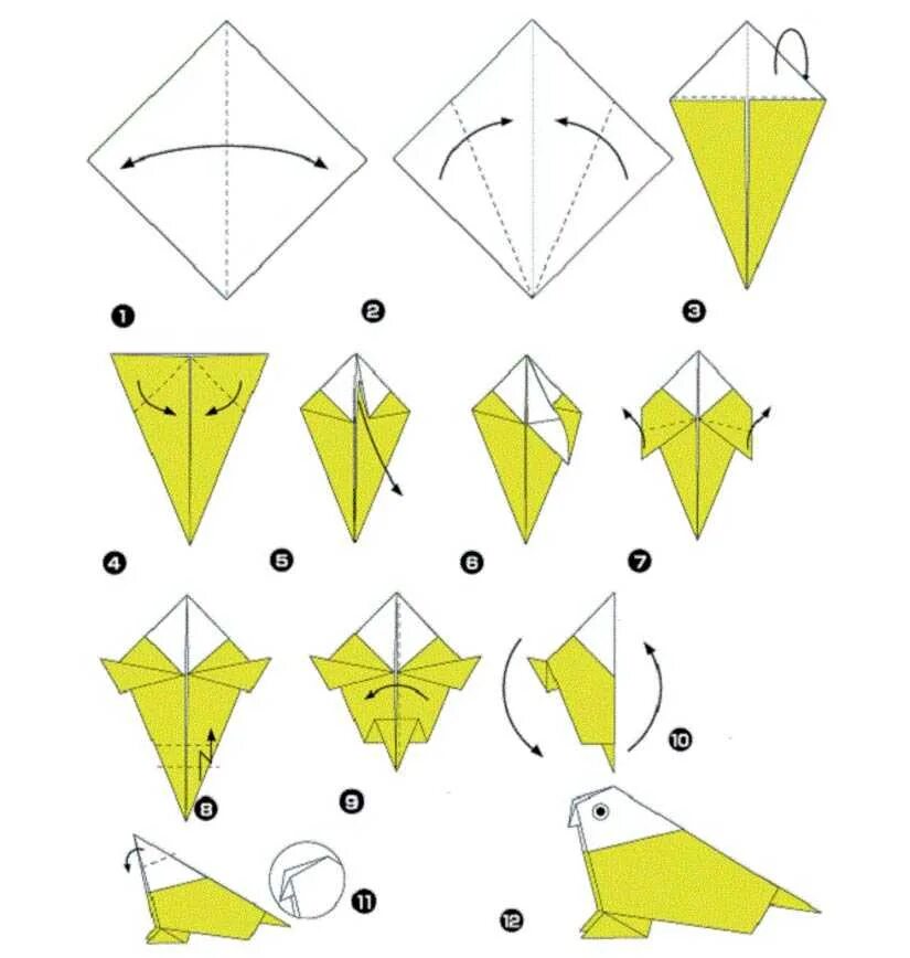 Птица из бумаги поэтапно. Оригами из бумаги попугайчик схема. Оригами попугай схема для детей. Схема оригами как делать попугайчика. Оригами попугай схема для начинающих.