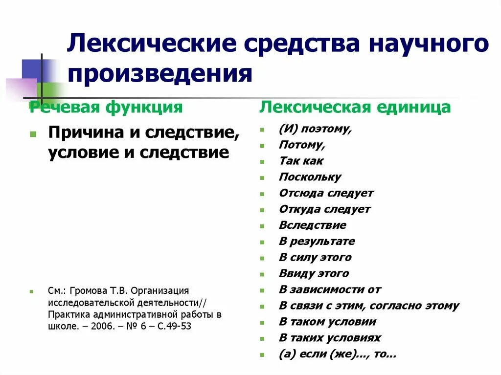 Лексические средства. Научные произведения. Лексическиетсредства. Причина и следствие условие и следствие лексические средства.