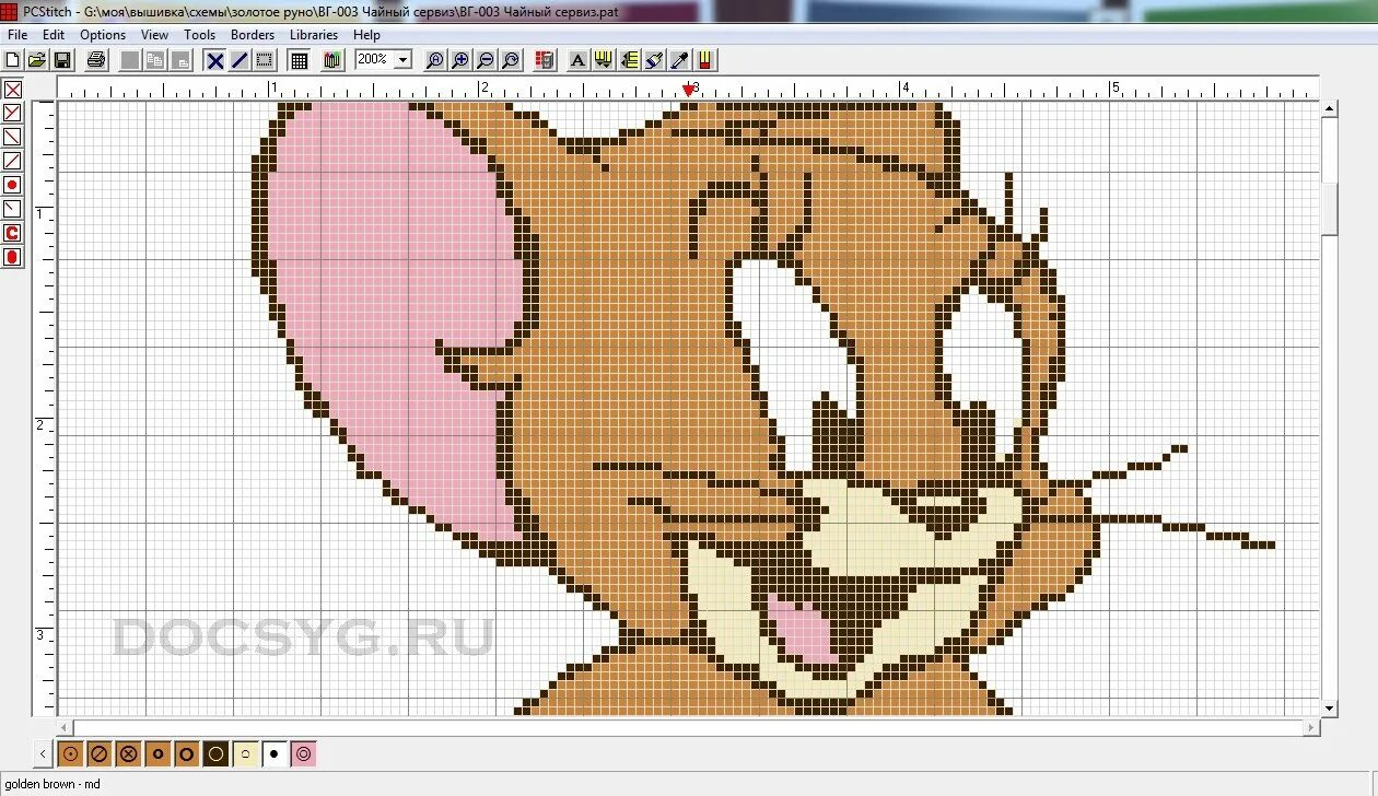 создание схем для вышивки крестиком.