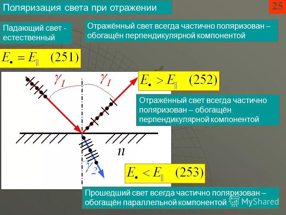 Поляризация света при отражении света. Поляризованный свет при отражении. Частично поляризованный свет. Поляризация света физика. Поляризация времени