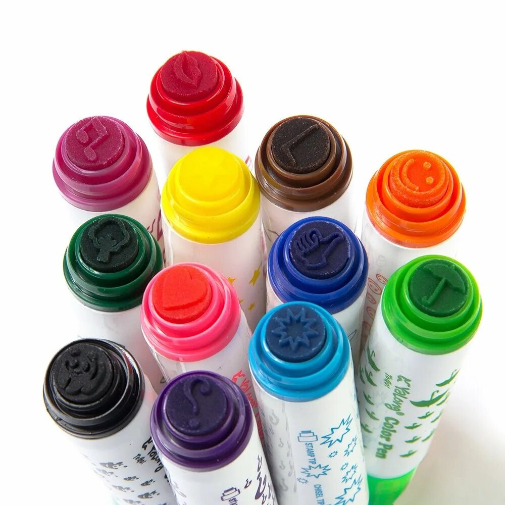 Фломастеры мульти пульти 12 цветов. Фломастеры со штампиками. Маркер штамп. Маркеры штампы детские. Фломастеры со штампами.