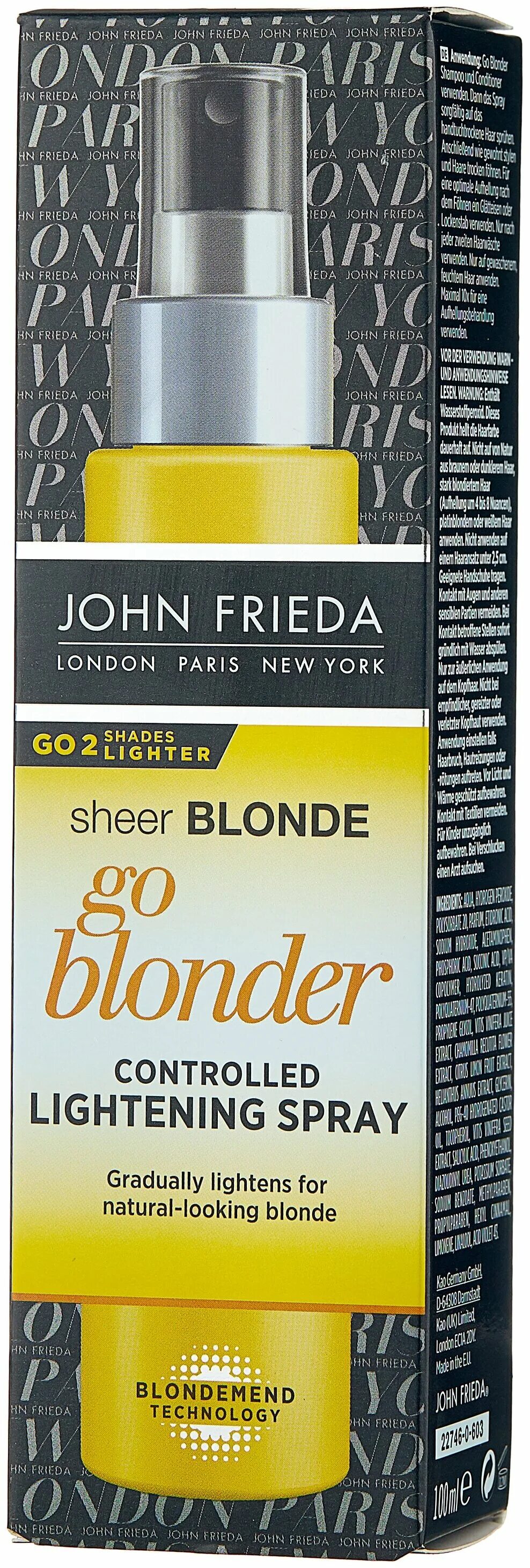 осветляющий спрей для волос go blonder. спрей john frieda sheer blonde go blonder.