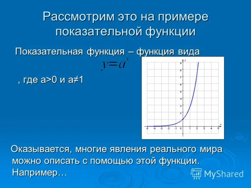 Наименьшее значение показательной функции. Наименьшее значение показательной функции