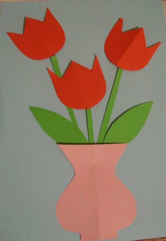 Аппликация цветок 2 класс. Ваза с цветами из цветной бумаги. Аппликация ваза с цветами.