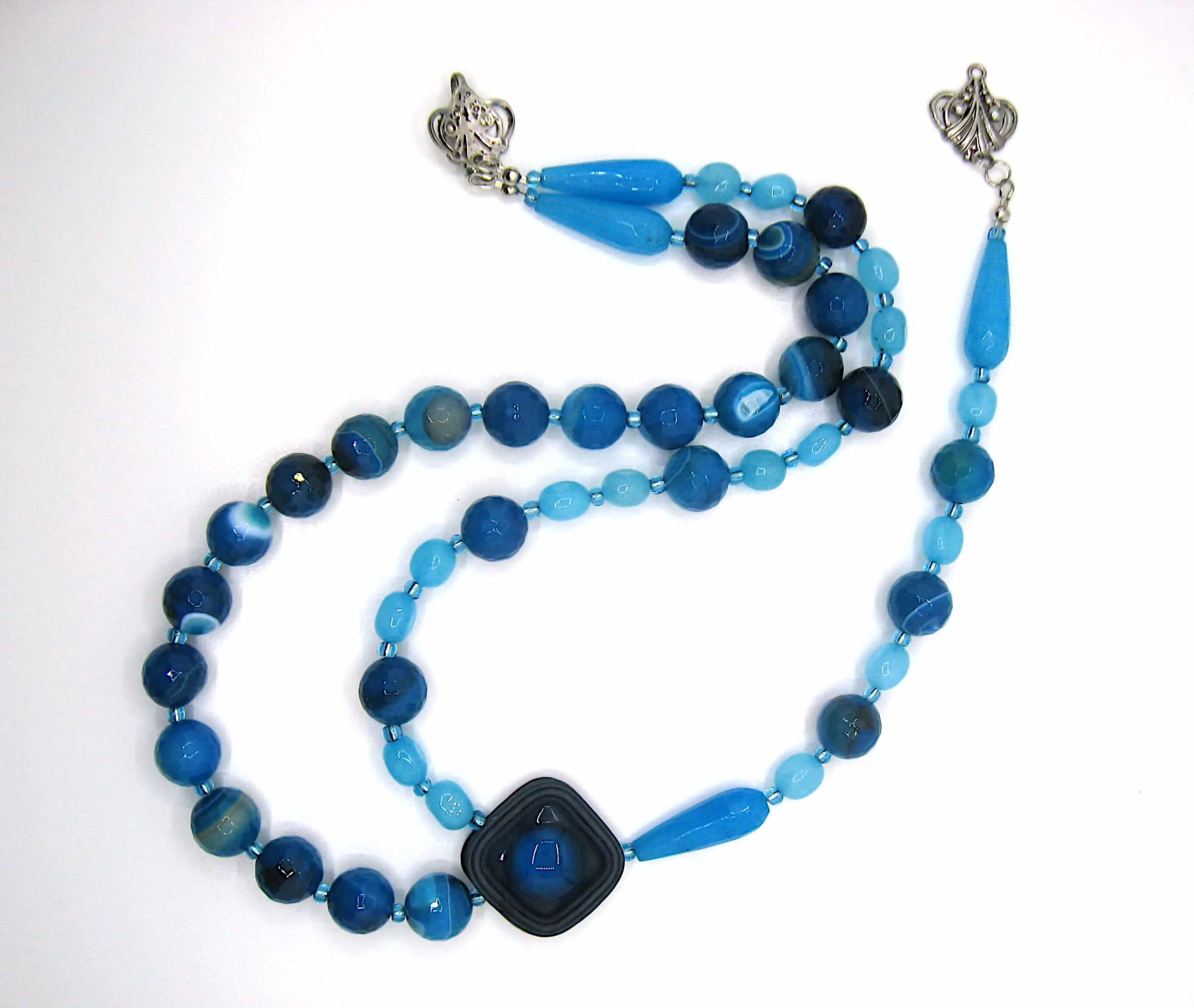 браслет из голубого камня. бусы синего цвета. бусы синего цвета. бусина, лэмпворк "морская звездочка", стекло, цвет бирюзовый, 12 мм. синие бусы.