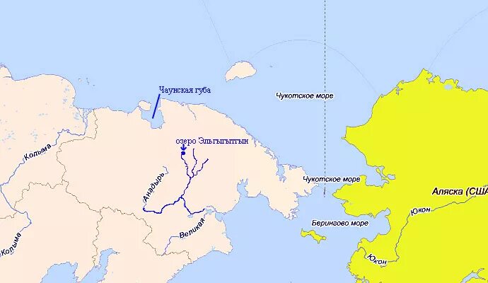 На карте россии указаны два города анадырь. Река Анадырь на карте. Чукотка и Аляска на карте. Карта Чукотка река Анадырь. Чукотское озеро на карте России.