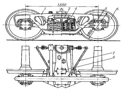 Тележка модели 18 98 10. Двухосная тележка типа 18 – 100 (ЦНИИ – х3). Тележка грузового вагона 18-100 (ЦНИИ-х3). Тележка грузового вагона 18-100 конструкция. Тележка грузового вагона модель 18100.