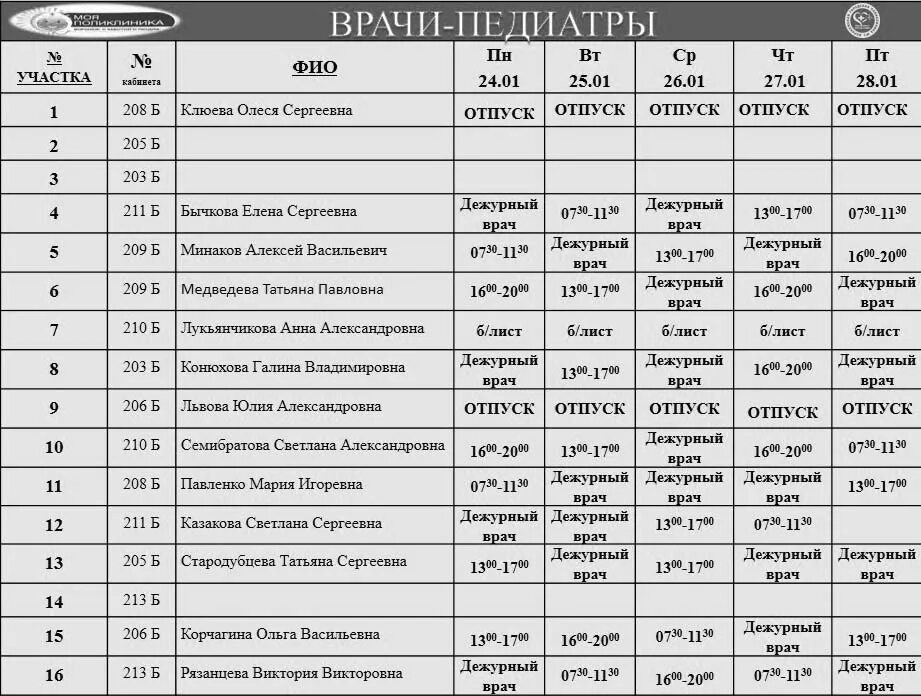 Расписание врачей 11 детской поликлиники вороне. Расписание педиатров 11 детской поликлиники Воронеж. Детская поликлиника 11 Воронеж. Дежурный врач в детской поликлинике. Расписание врачей 4 поликлиника филиал