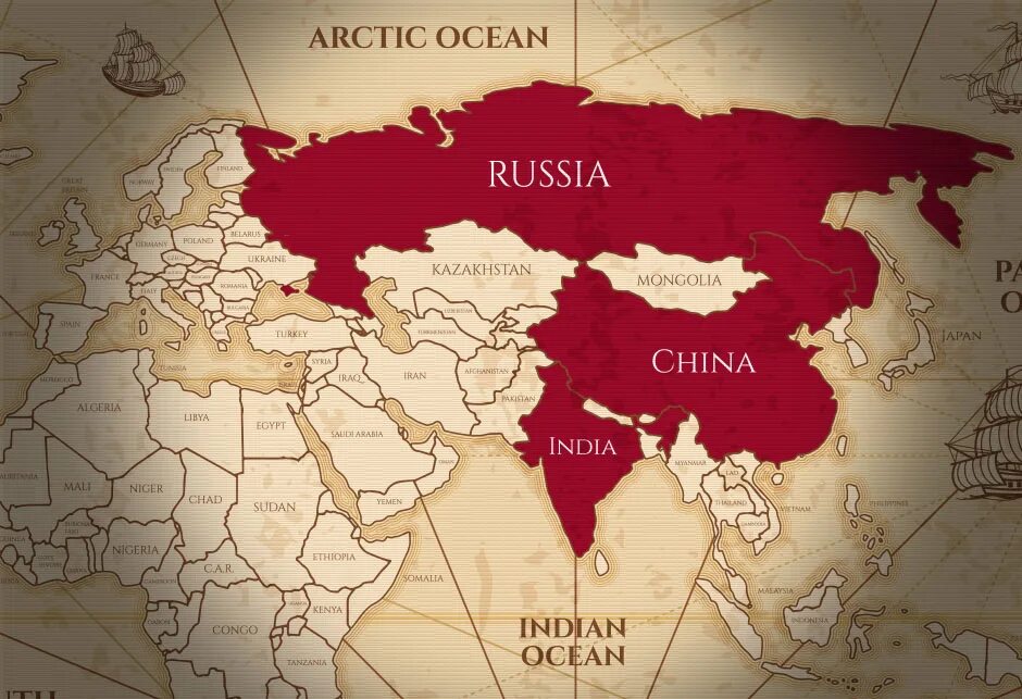Карта россии казахстан монголия. Россия Индия Китай треугольник. Карта Индия Китай Россия. Россия Китай Монголия.