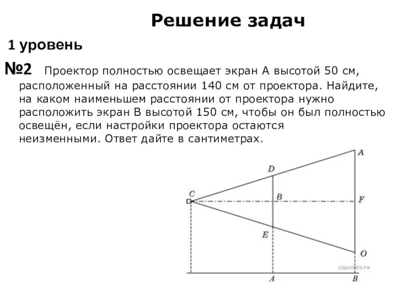 Проектор полностью освещает 80 120