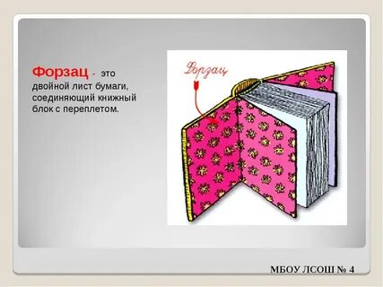 Двойной лист бумаги соединяющий книжные листы