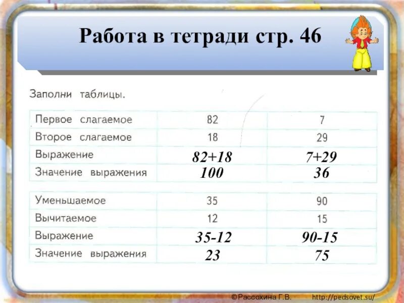Заполнить таблицу значений выражения: найдено 69 картинок