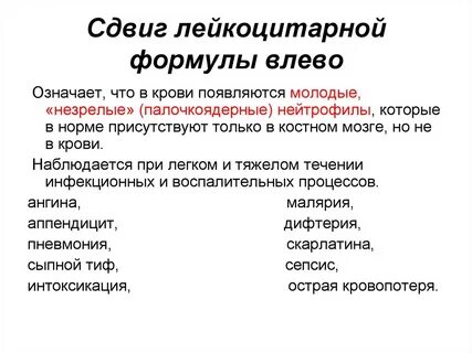 Лейкоцитарный сдвиг влево
