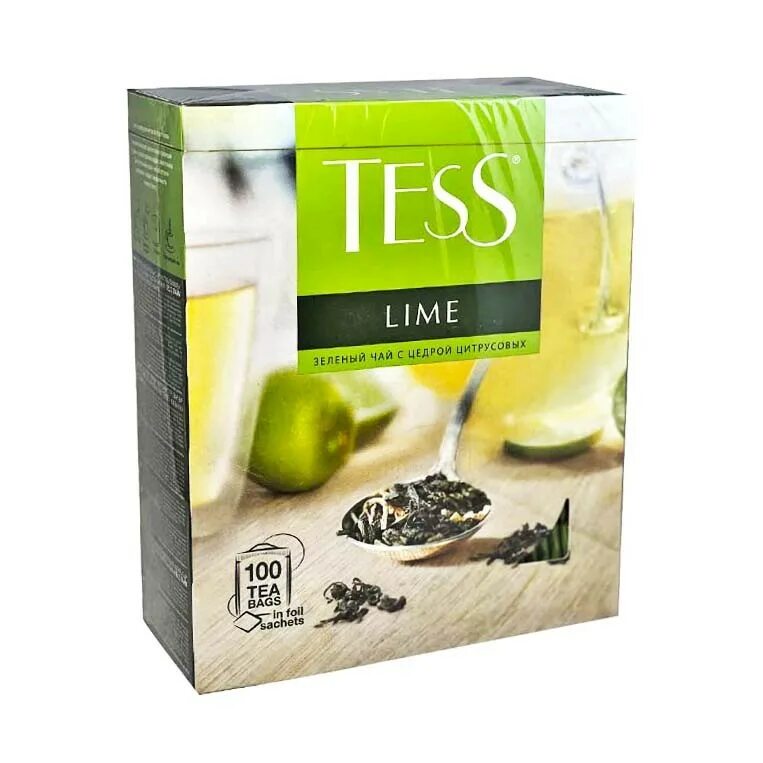 Лайм в чай. Tess Lime 100 пакетиков. Чай Тесс 100пак зелен лайм. Чай зеленый Tess Lime 100 пак. Чай зелёный Тесс лайм 100г.