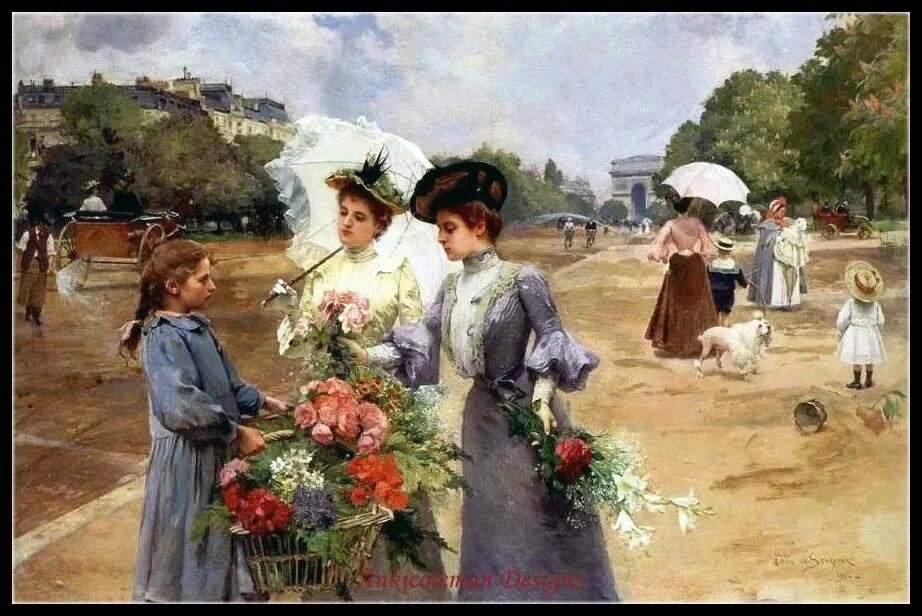 Цветочница 28. Французский художник Louis Marie de Schryver (1862-1942).