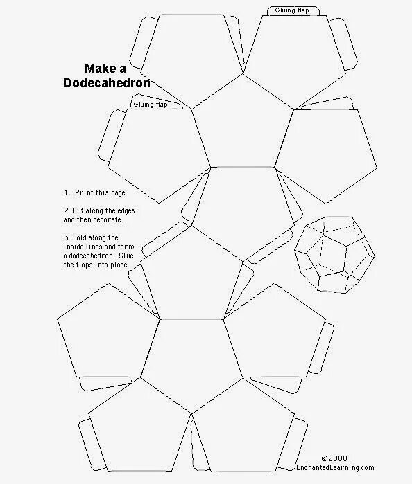 Развертка правильного додекаэдра. Фигура додекаэдр схема. Правильный додекаэдр развертка из бумаги. Схема додекаэдра из бумаги для склеивания.