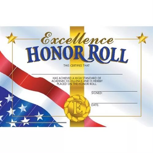 Honor Roll Award. Certificate of Honor. Honor Certification. Certificate of Honor School.