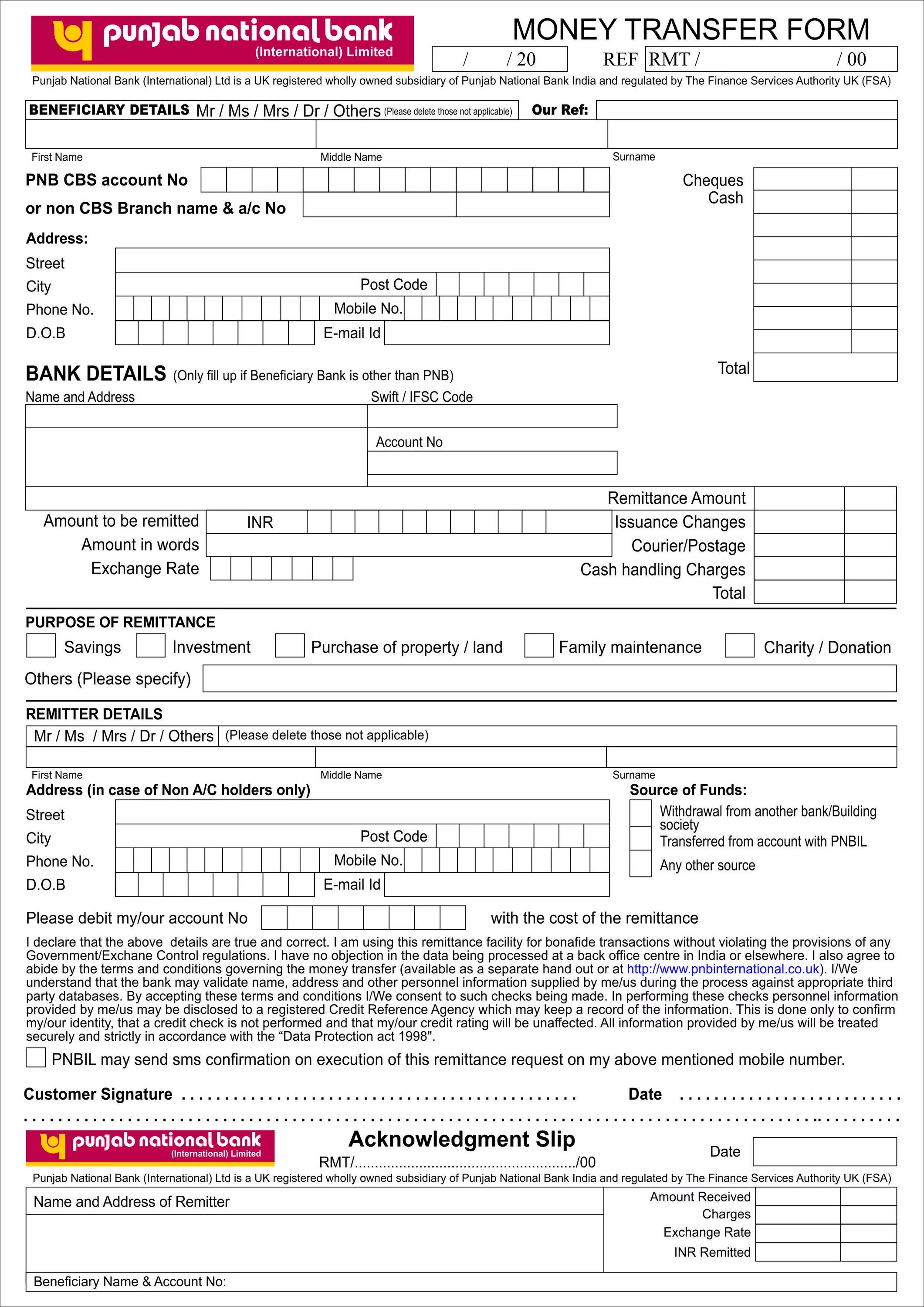 Bank money transfer. Bank transfer form. Bank remittance. Bank details form.