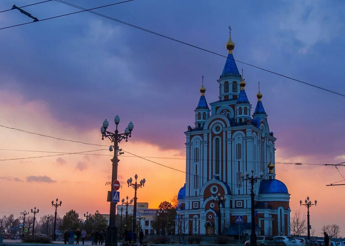 Церковь на Комсомольской площади Хабаровск.