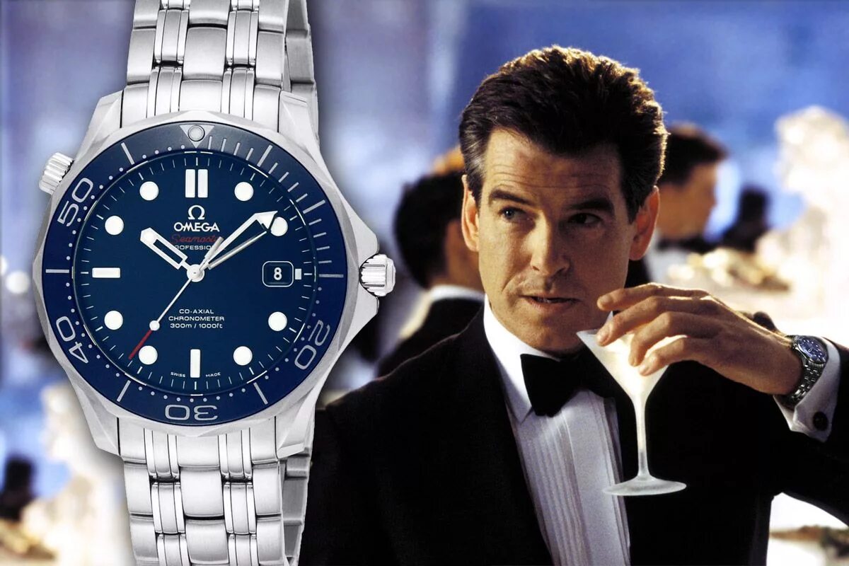 Https world of watch. Часы Omega 007 James Bond. Пирс Броснан Бонд часы Омега. Часы Омега симастер 300.