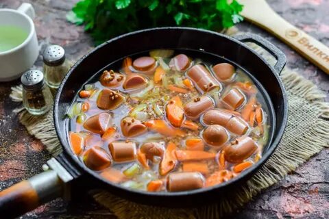 Гречка с сосисками