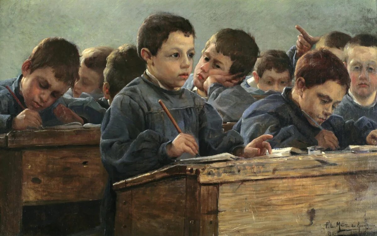 Как называется воспитанник. Морган Вестлинг Сельская школа 1879. Ученик живопись. Школьники живопись. Картины про школу.