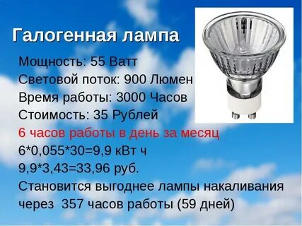 Лампы мощностью 50 и 100