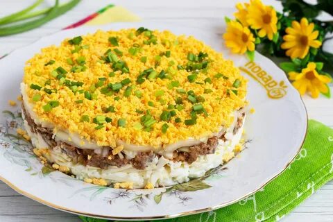Мимоза со скумбрией