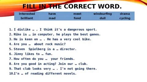 Fill in the correct word naughty