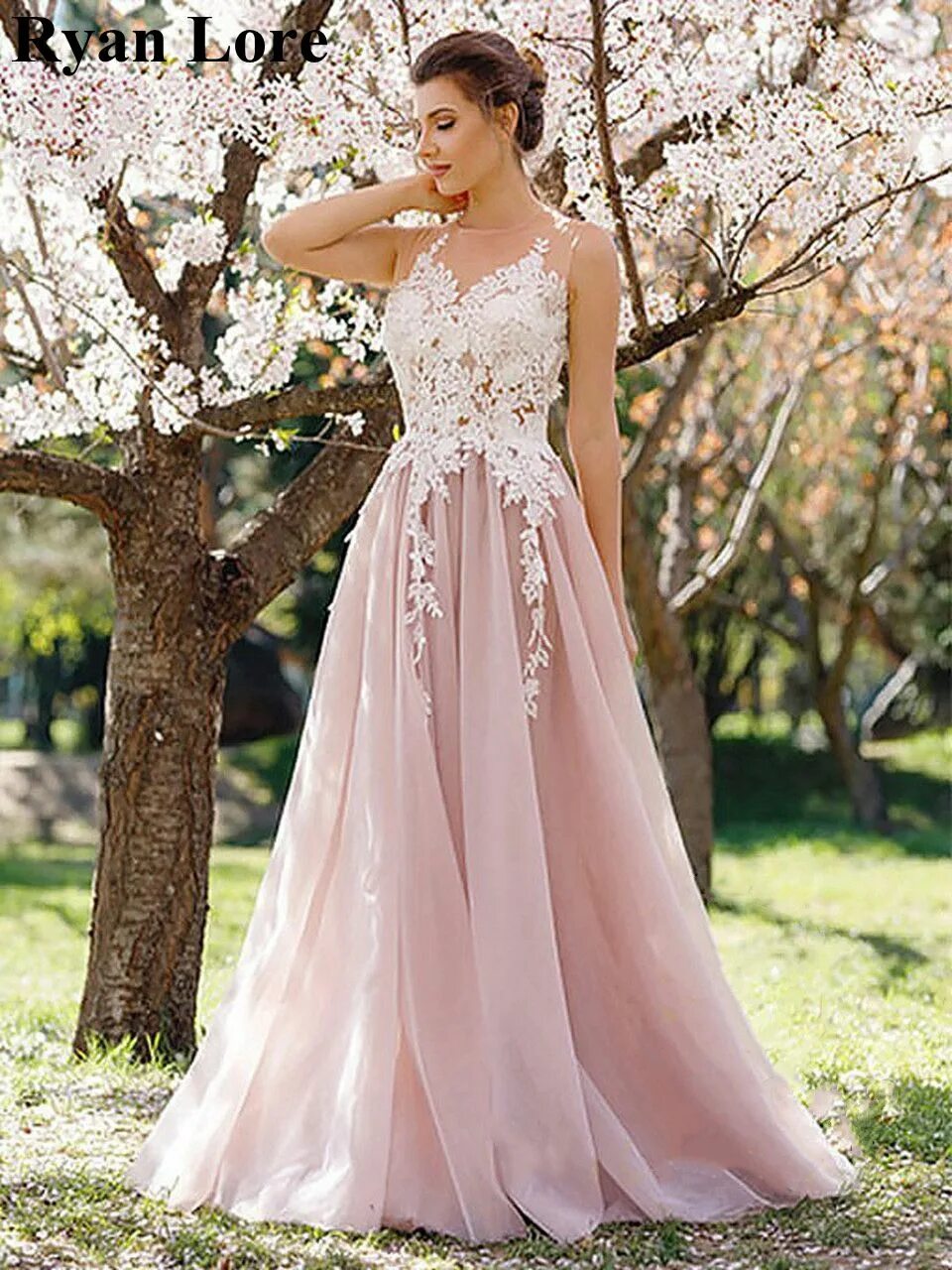 Розовое свадебное платье. Нежное платье. Нежно розовое свадебное платье. Нежное платье на выпускной.