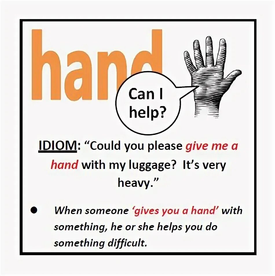 Hand in some work. Give идиомы. give someone a hand. hand idioms. give a hand идиома рисунок.