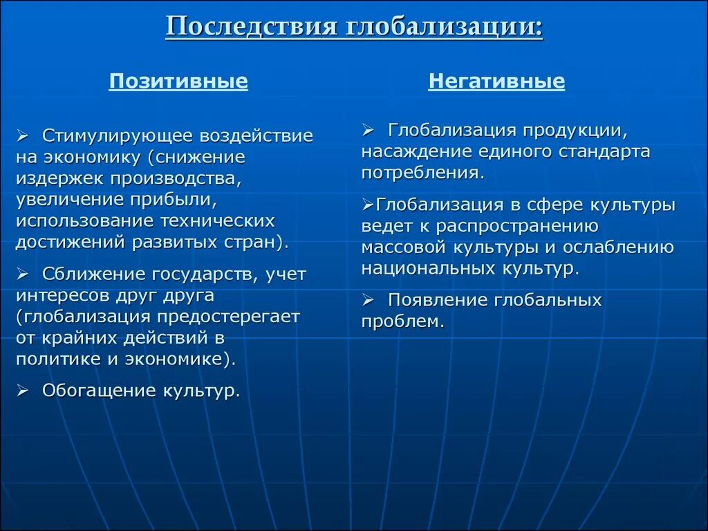 Почему эти проблемы являются. Положительные и отрицательные последствия глобализации. Положительные и отрицательные последствия глобализации в экономике. Позитивные и негативные последствия глобализации. Позитивные последствия экономической глобализации.