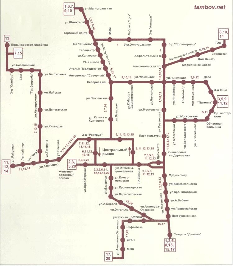 Маршрут 17 автобуса тамбов. Маршруты троллейбусов Тамбов. Тамбов схема троллейбусов. Автовокзал Северный Тамбов на карте Тамбова. Карта маршрутов автобусов Тамбова.