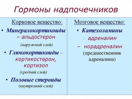 Какой гормон продуцируют надпочечники