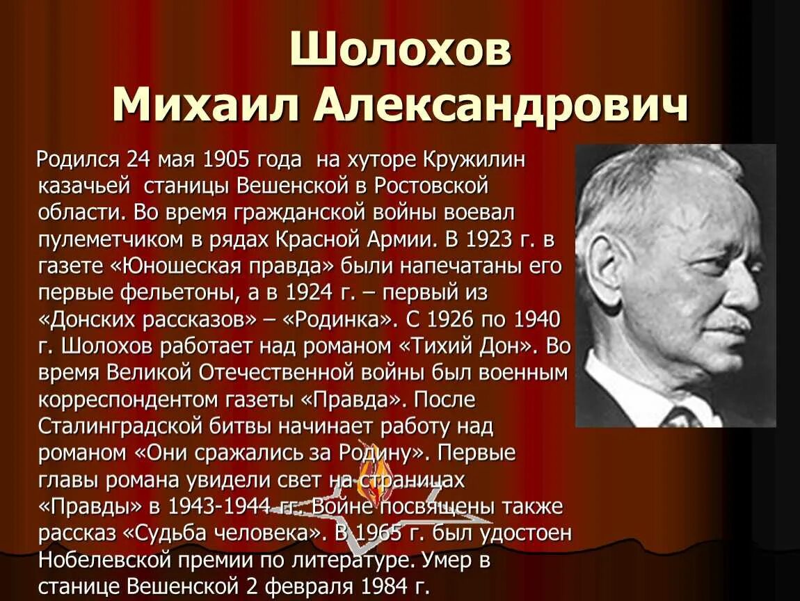 Биография михаила шолохова самое главное. Биография михаила шолохова самое главное. Биография михаила шолохова кратко. Биография михаила шолохова самое главное. Биография михаила шолохова самое главное.