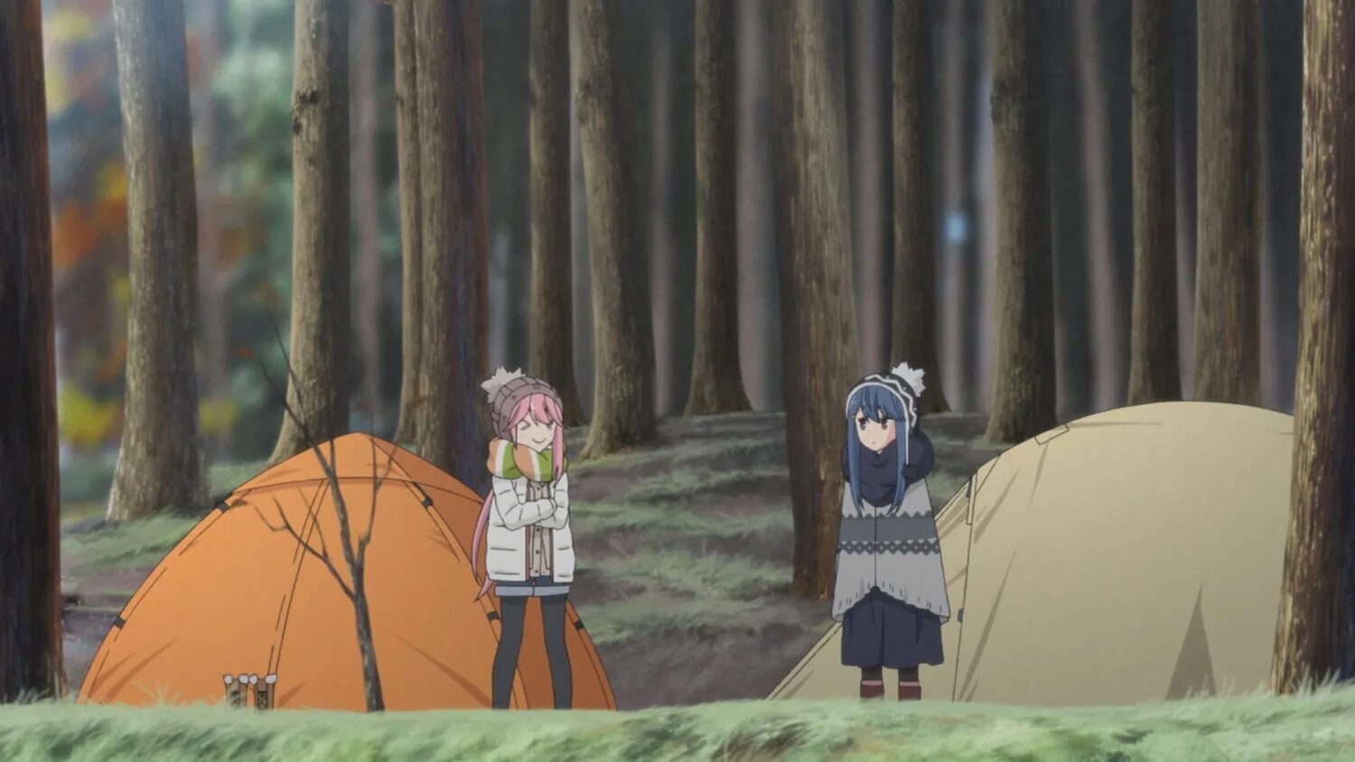 Yumiri Hanamori Yuru Camp. Back camp