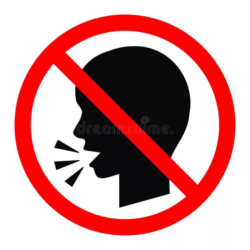 Знак не шуметь. Табличка не шуметь. Кричать запрещено. Символ не шуметь.
