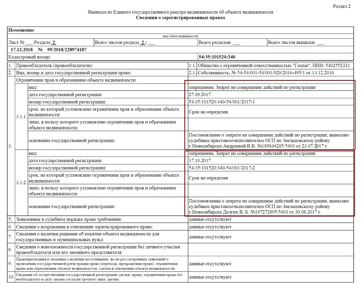 Государственная регистрация запрета