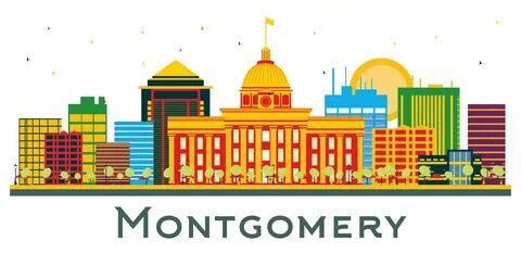 Download the Montgomery Alabama City Skyline with Color Buildings Isolated ...