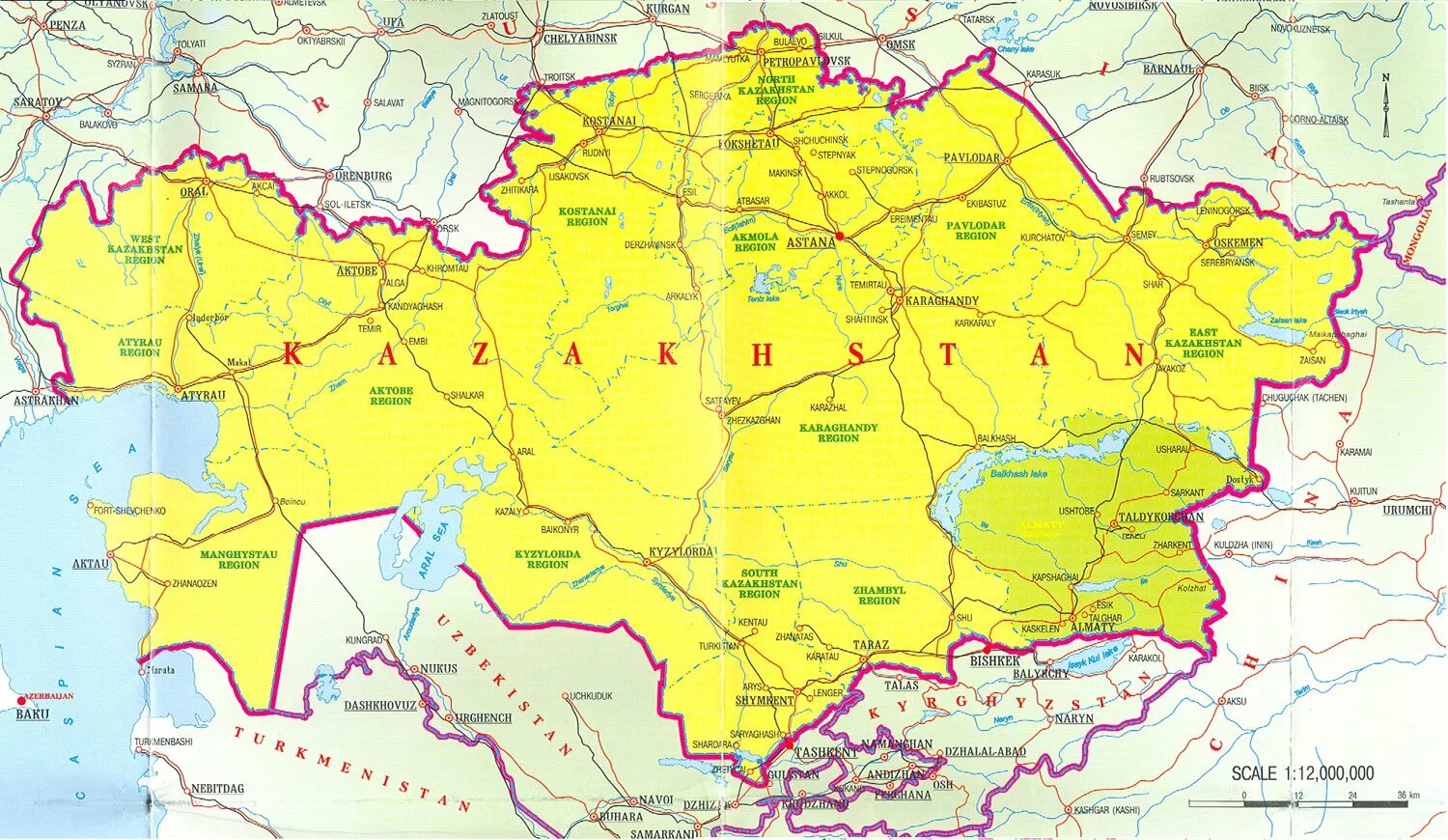 Области россии на границе с казахстаном. Политическая карта Казахстана. Географическая карта Казахстана. Республика Казахстан на карте. Границы Казахстана на карте.