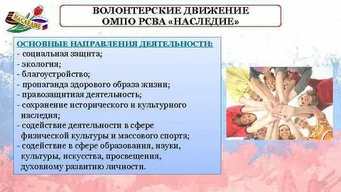 Сферы волонтерства