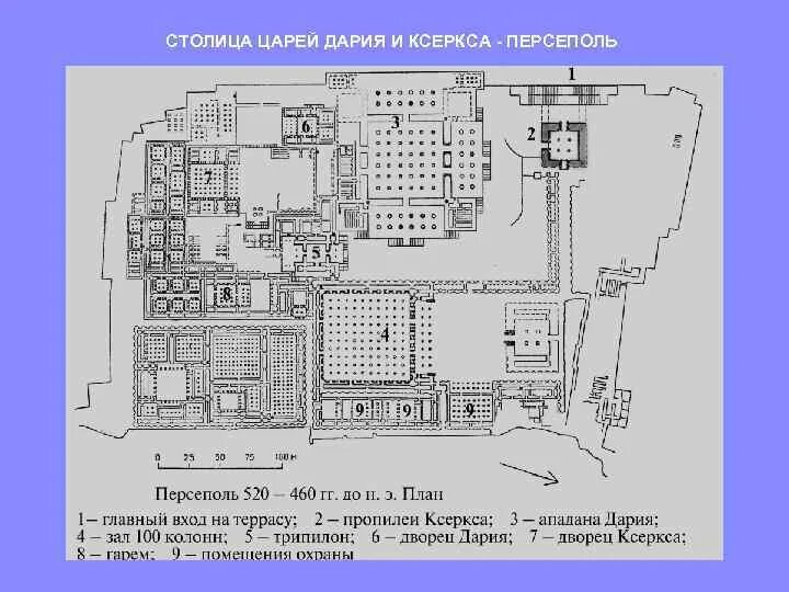 Дворцовый комплекс Персеполя план.