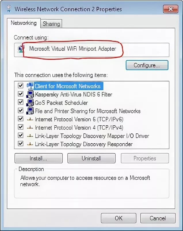 Virtual wifi miniport adapter. Microsoft virtual wifi miniport.