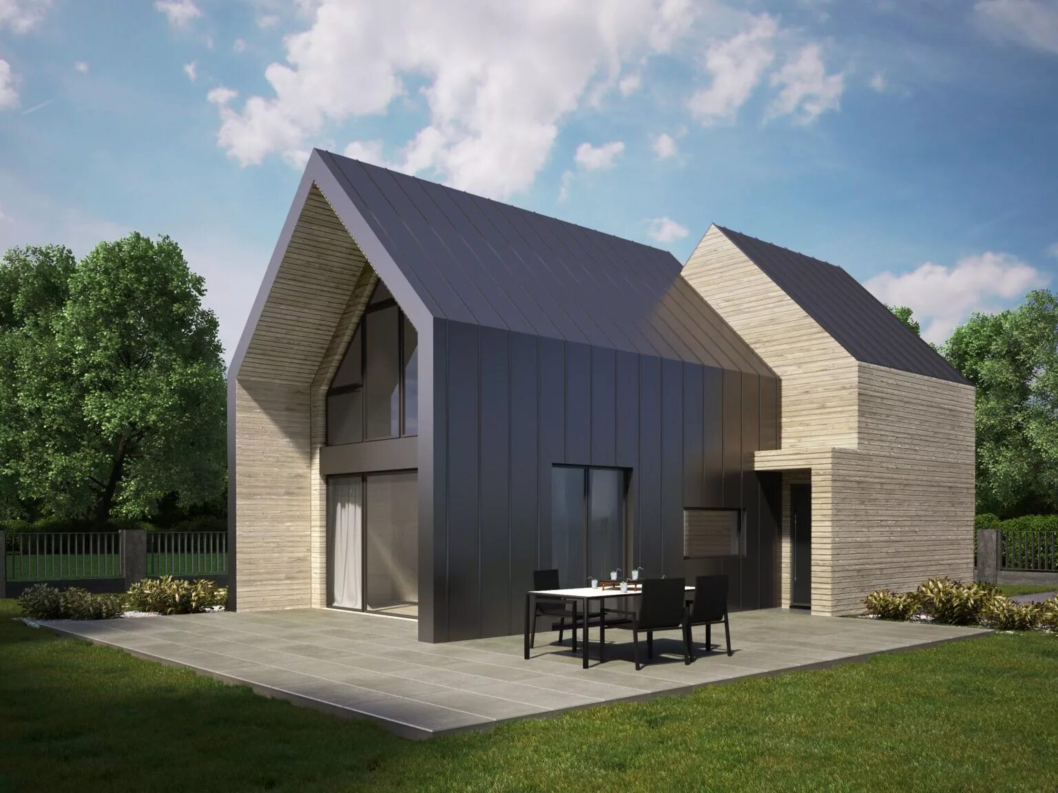 М двухэтажный с мансардой из газобетона. Одно этажный дом с панорамными окнамм. Дом на крыше. Двухуровневая кровля односкатная. Фальцевая многоскатная кровля.