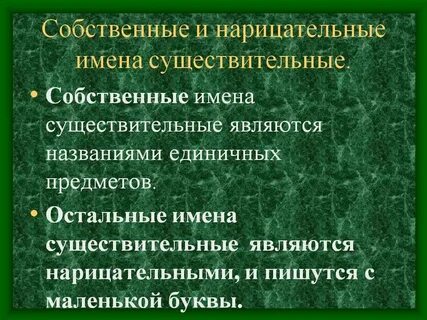 5 имен существительных собственных и нарицательных
